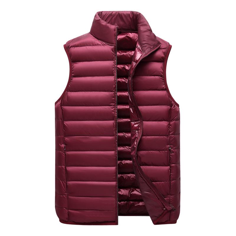 2024 Men's Two-Way Zipper Lightweight White Duck Down Vest - Winter Sports Casual Style