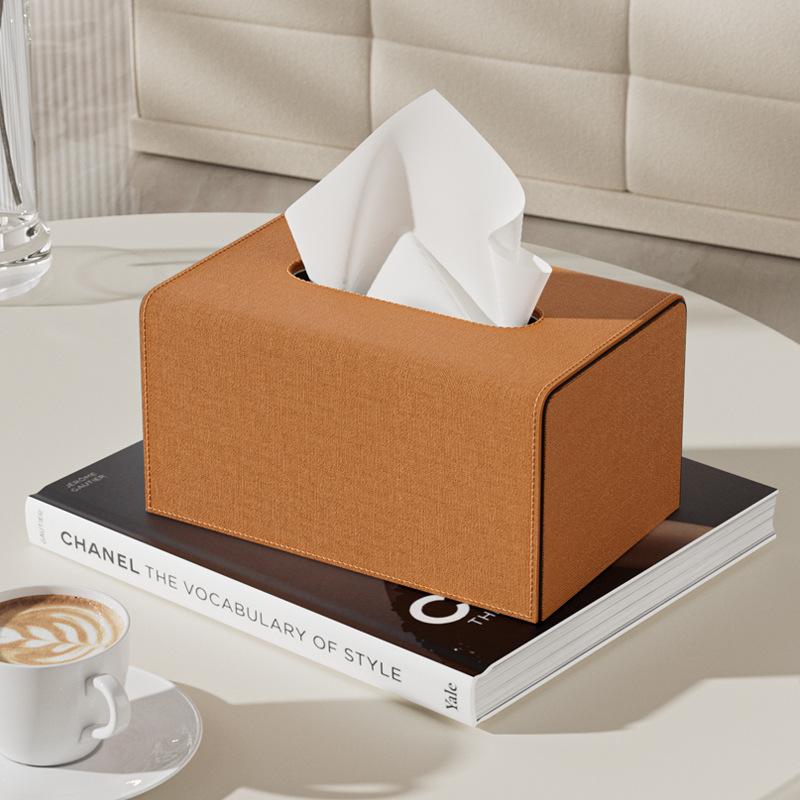 Boîte à mouchoirs de luxe de style européen, porte-mouchoirs en cuir de haute qualité, décoration pour salon, salle de bain, hôtel