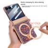For Samsung Galaxy Z Flip 7/6 phone case, sparkling diamond design, with magnetic stand, anti-peeping tempered film
