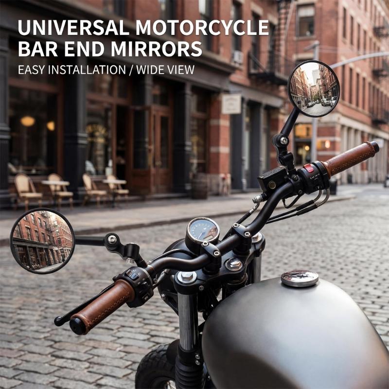 Vibration Proof Motorcycle Rearview Mirror Expanded Visual Range Glares Resistant Mirror Effortlessly Setups