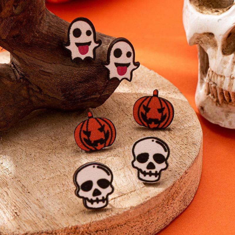 Women'S Halloween Fashion A Variety Of Minimalist Niche Designs Ghost Earrings Party Party