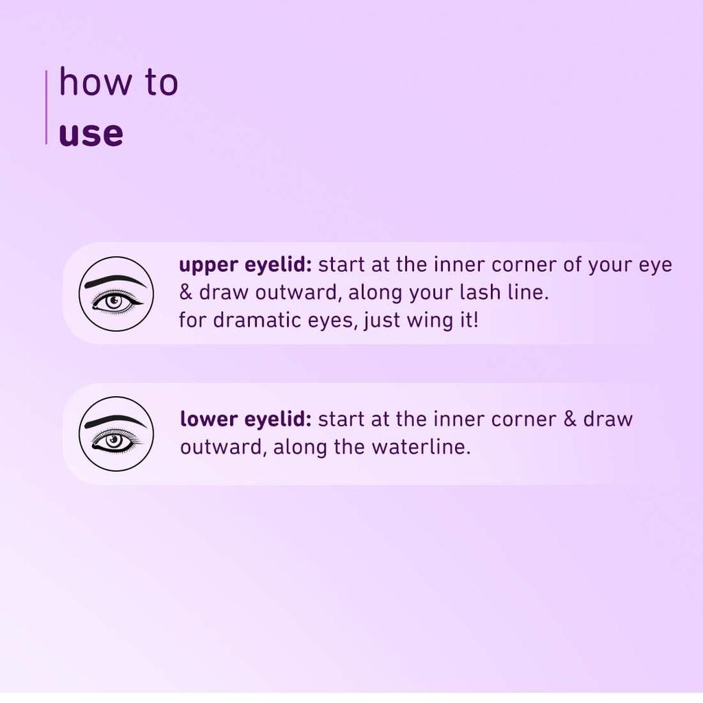 Plum Eye-Swear-By Kohl Kajal Combo Set of 2 Deep Black Smudge-Proof Waterproof Retractable Vegan Pencil