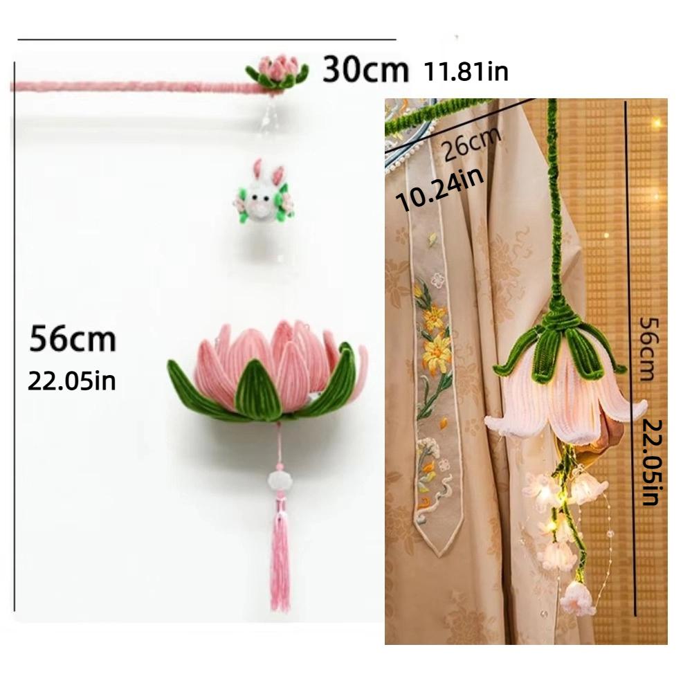 DIY Material Bag Bell Flower Lantern Chinese Style DIY Mid-Autumn Glowing Lantern  Toy