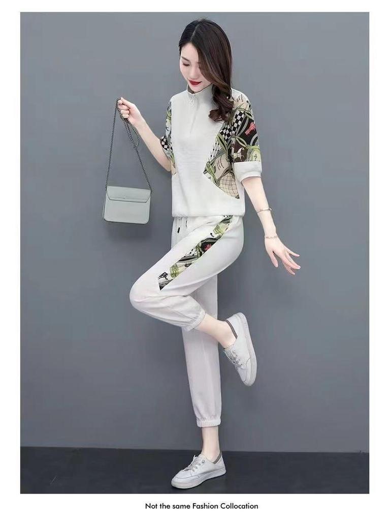 2025 Stylish Korean Summer Tracksuit for Women - Casual Two-Piece Set