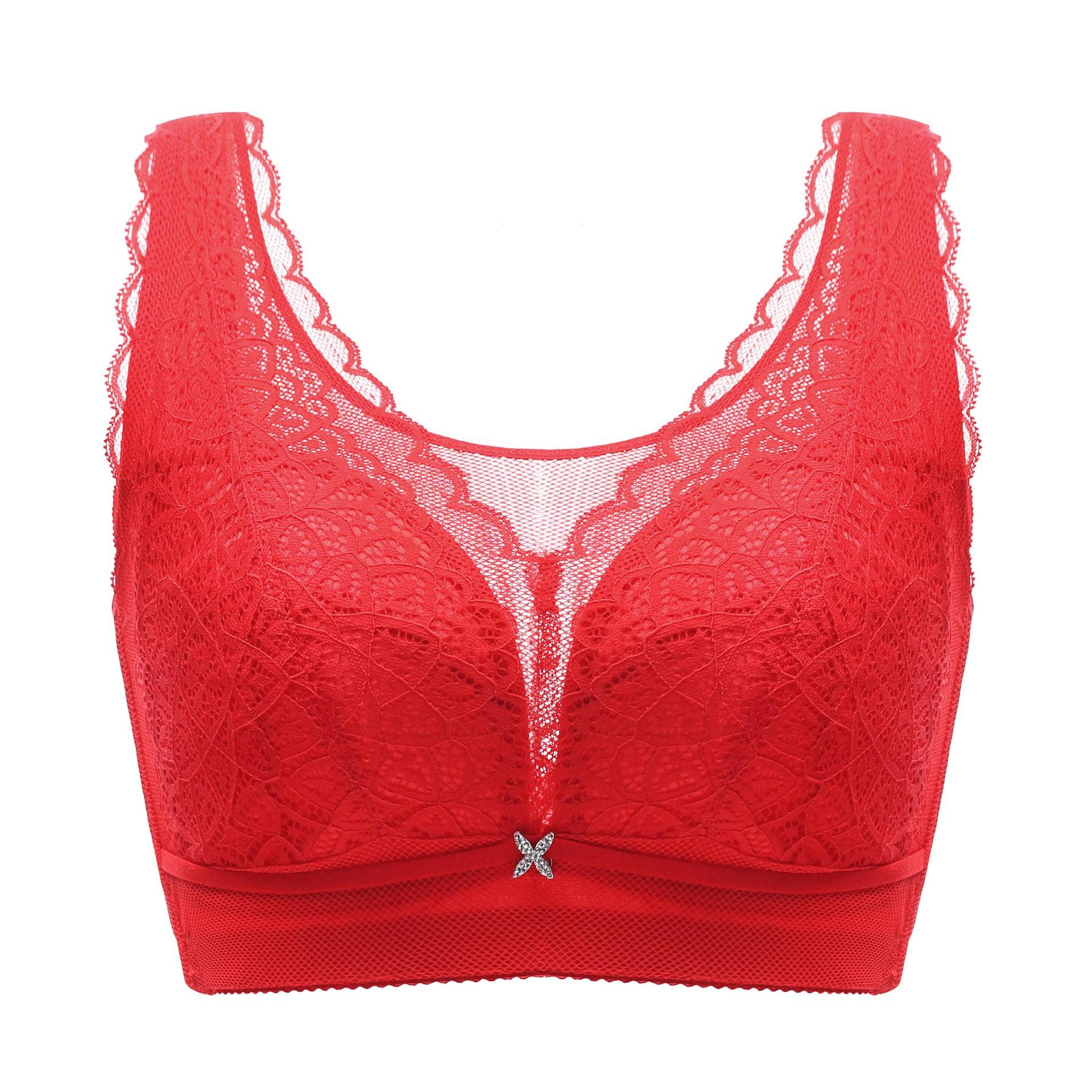 

Большое нижнее белье для женщин, тонкий бюстгальтер против провисания, без бретелек и защищающий от просвечивания 46/105E красный