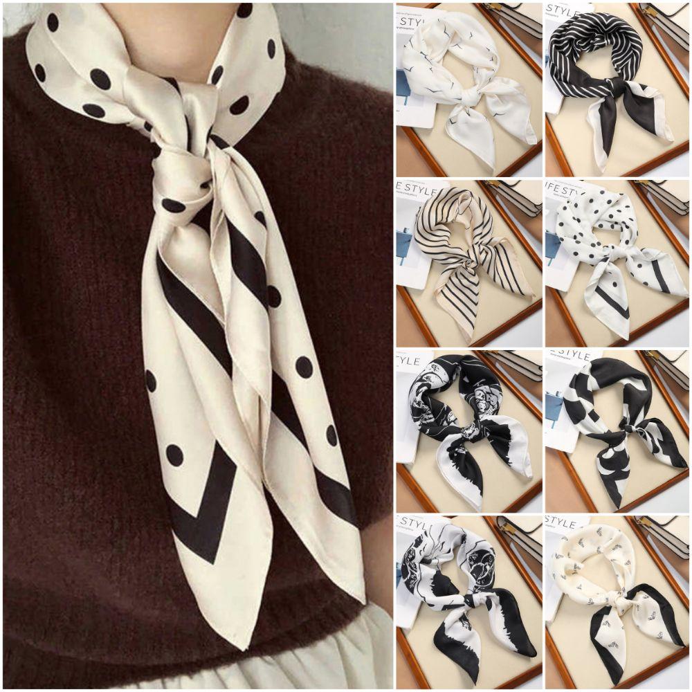 Square Hair Scarf Double Sides Neckerchief Fashion Silk Scarf  Gift