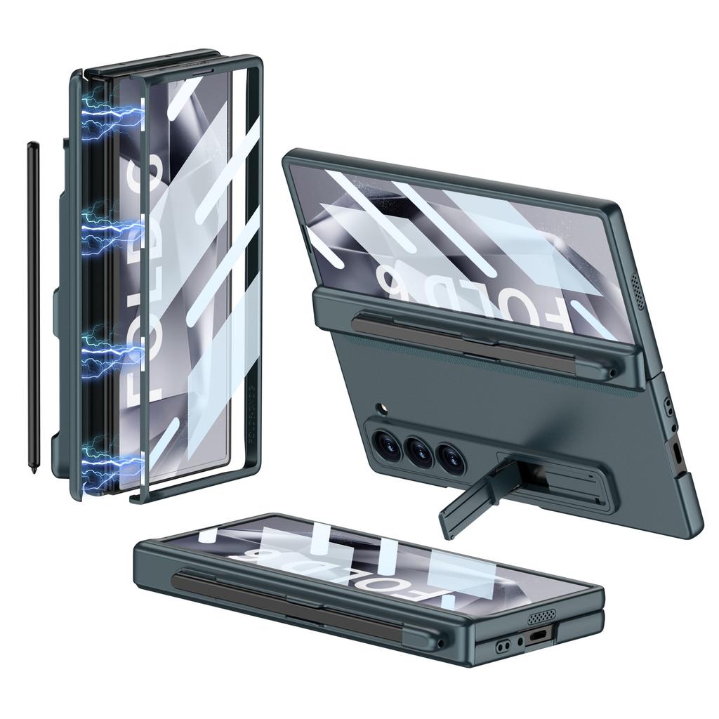 Samsung Z FOLD6 Pen Slot Phone Case FOLD6 Hinge Hard Shell Anti Peeping Glass Film Protective Case FOLD6