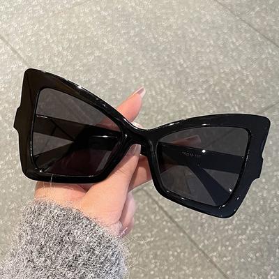 Women Stylish Oversize Gradient Decor Sunglasses Butterfly Shaped Sunglasses Trendy Brand Design Vacation Casual Shades