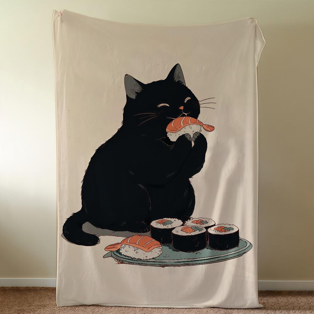 Japanese Sushi Izakaya Blanket Throw Super Cosy Plush Living Room Sofa Couch Childish Birthday Gifts