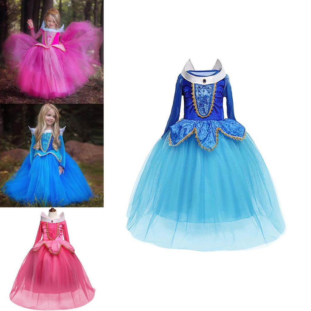 Beautifully Crafted Girls Princess Aurora Cosplay Dress For Special Occasions