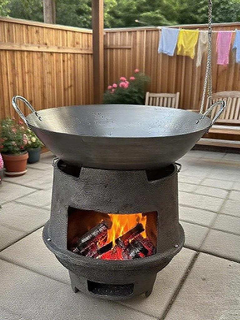 Thickened Cast Iron Firewood Stove - Multi-Use Heating & BBQ Stove