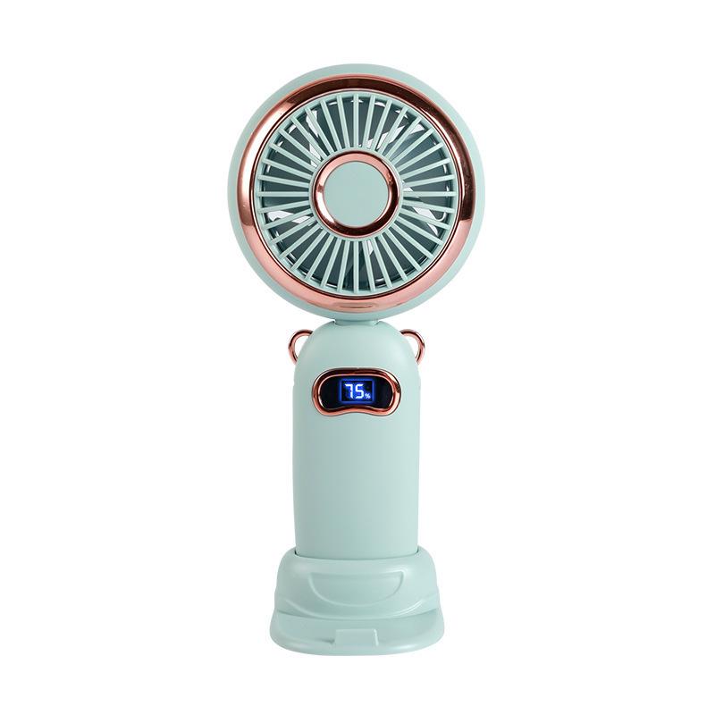 Portable Aromatherapy USB Rechargeable Small Fan with Digital Display and Desk Stand