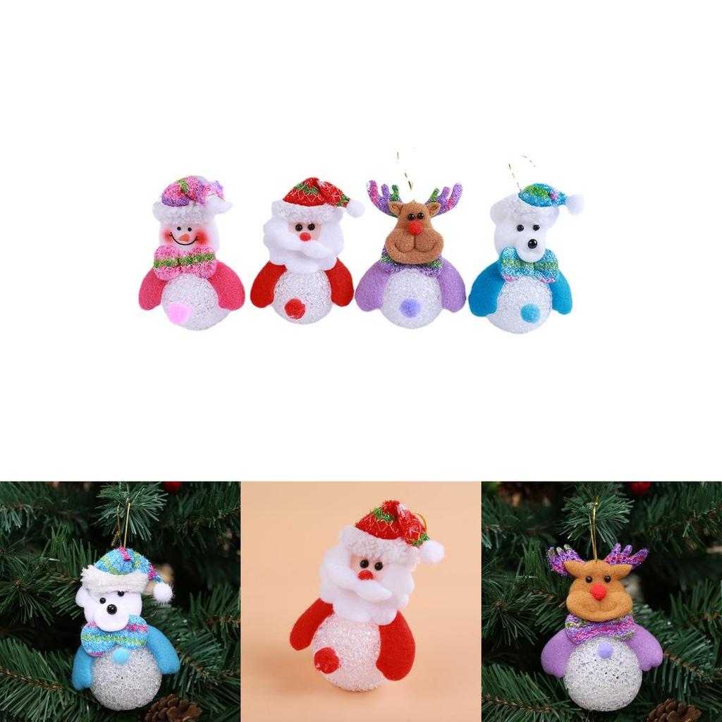 Christmas Eva Santa Snowman Lighted Night Lamp For Holiday Tree Decoration And Festive Decor