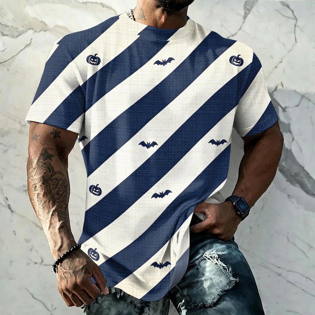 Men's Halloween Vintage Graphic T Shirt Loose Fit Breathable Short Sleeve Summer Sports Streetwear Casual Everyday Top