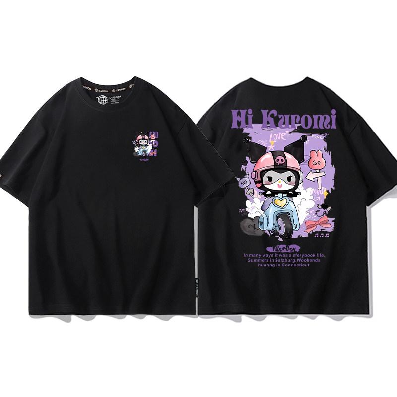 

Cotton Breathable Childrens Tshirt 2026 Summer New Fitness Kuromi Cartoon Printed Casual Parent Child Short Sleeve S
