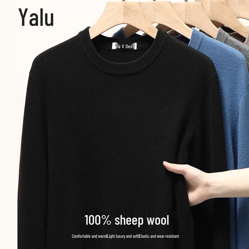 

Yalu Men s 100% Wool Round Neck Sweater 105/M