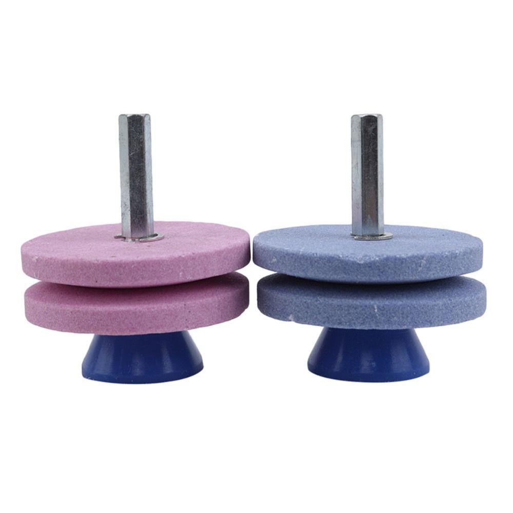 Double-layer Lawn Mower Edge Sharpener Quick Install Edge Whetstone Grinding Wheel  Rotary Tiller