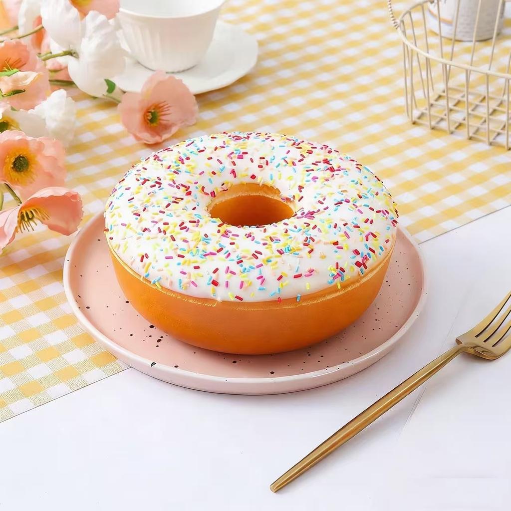 17Cm Large Cake, Donut, Bread, Kneading Toy, Soft Food, Simulated Donut Can Relieve Stress, Toy, Photography, Decoration Props