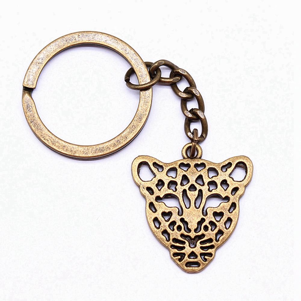 Bear Charm Tiger Keychain Wild Animal Pendants Key Ring 28mm