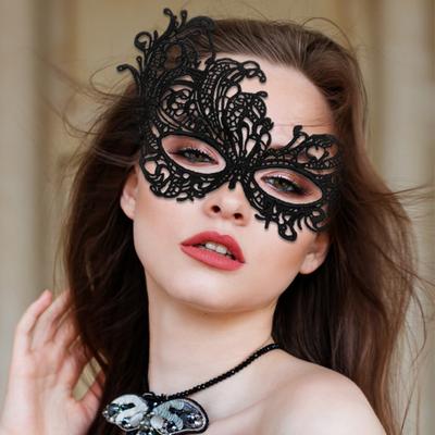 Women Lace Masque Half-face Venetian Masque Thickened Sexy Party Masque for Masquerade Costume