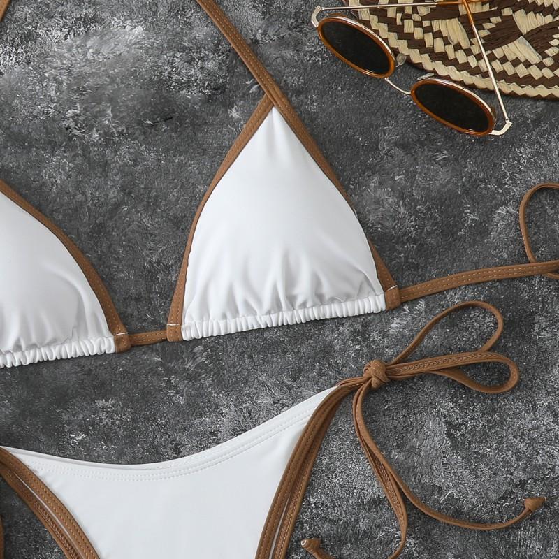 Sexy Multi-color Cross-strap Three-point Split Bikini Beach Swimsuit