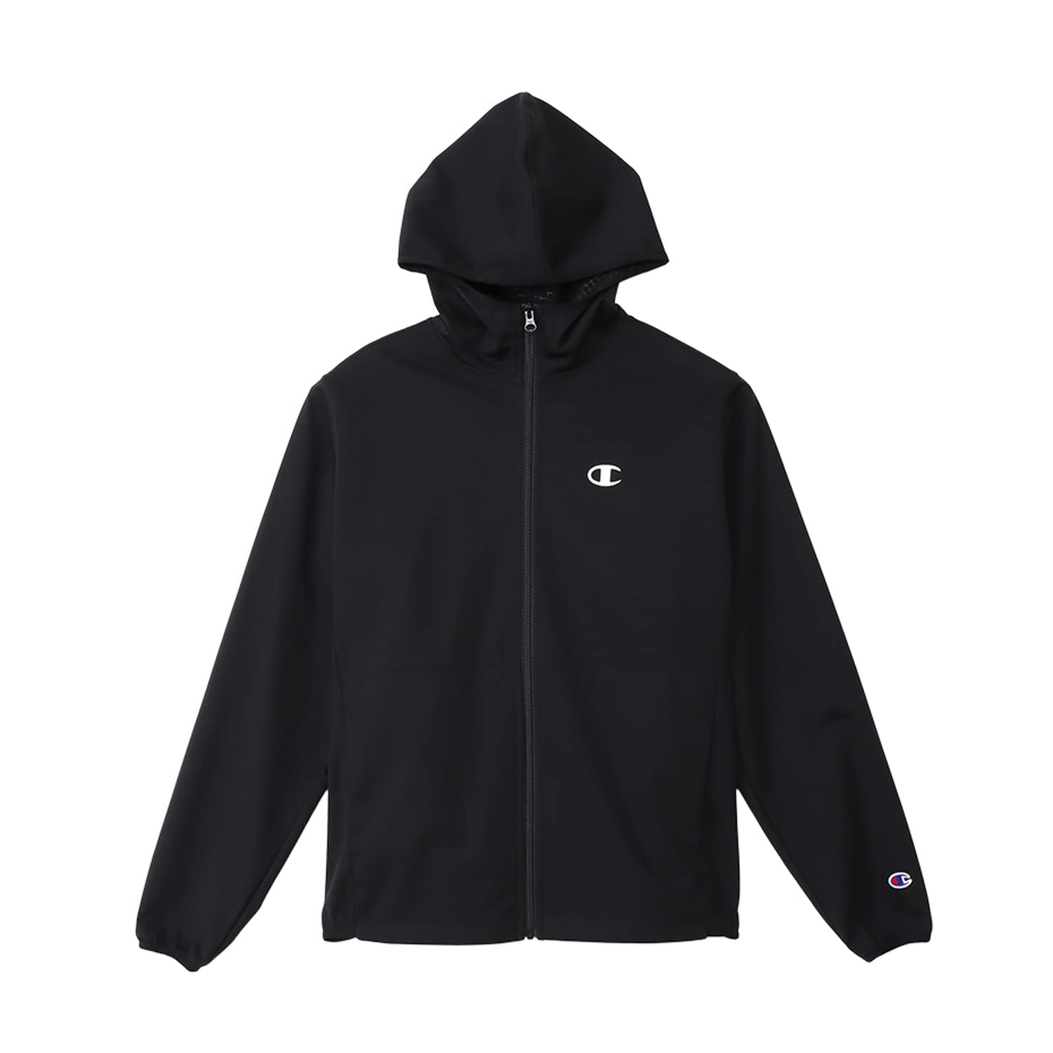 

Long Water One Point Full Zip M [Champion] Outerwear, Sleeve, Stretch, Moisturizing, Repellent, Windproof, Logo, Hoodie, Men s Sports, C3-YS103, чорний