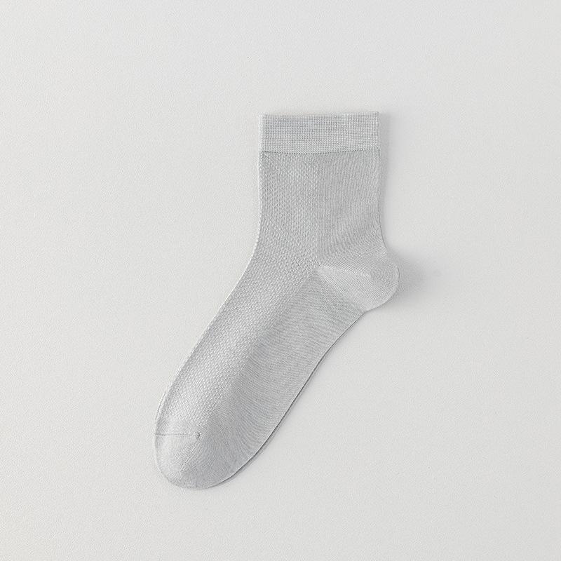 

Мужские весенне-летние тонкие повседневные простые однотонные дышащие сетчатые бесшовные носки-гольфы 1 pair светло-серый