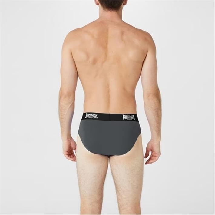 Lonsdale Men's Gray Briefs 2 Pack, Size L