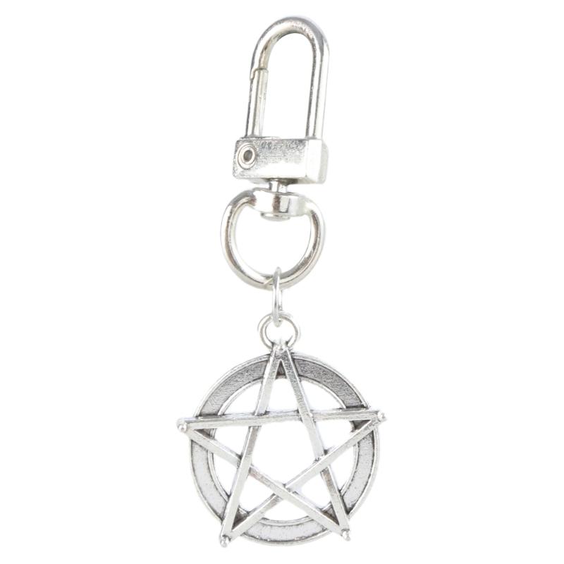 

Fashionable Vintage Hollow Star Keychain Sturdy Alloy Keyring Fashion Key Holder Portable for Travel Accessories серебряный