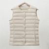 Dámská lehká vesta z bílého kachního peří - Bez límce, bez rukávů, zimní spodní prádlo