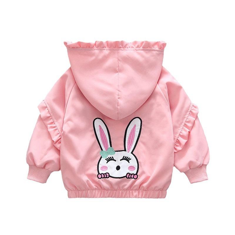 Palton de Modă pentru Fete 202 Primăvară și Toamnă Palton Trench Casual cu Glugă pentru Copii