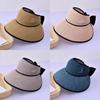 Summer Straw Wide Brim Sun Hat With Breathable Design For Women Outdoor Sunshade