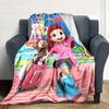 Rainbow Ruby Cute Cartoon Girl Character Print Flannel Blanket Soft Warm Throw Blanket for Sofa Bed Living Room