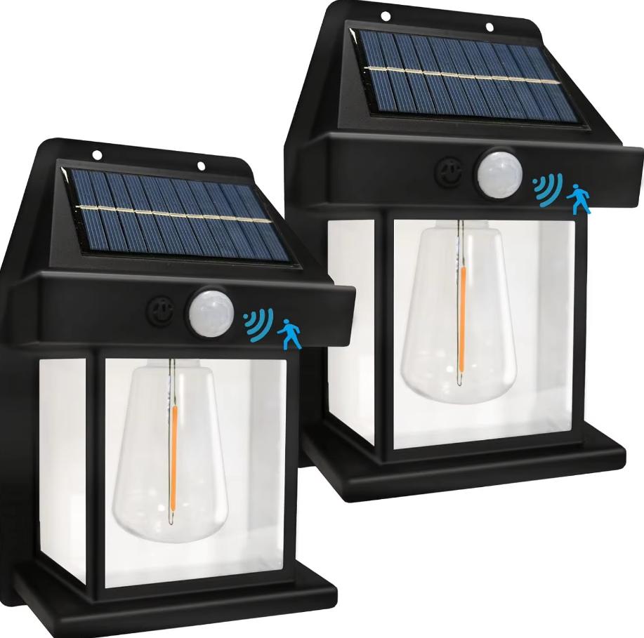 Solar Powered Wall Light Outdoor Waterproof Light House-shaped Creative Motion-activated Lighting for Wall Pathway Garden Lawn