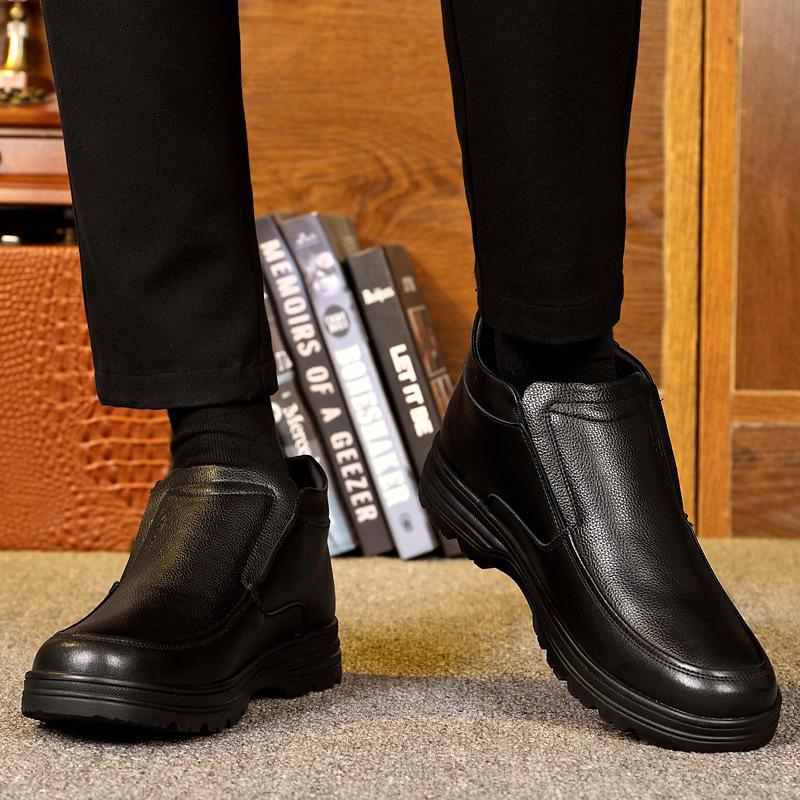 

Пожилые и старые высокие бархатные теплые повседневные кожаные ботинки мужские торговый центр зима первый слой коровьей кожи папины кроссовки 44