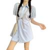 Korean fashion temperament POIO collar short-sleeved dress summer new high-waisted casual shorts personalized suit