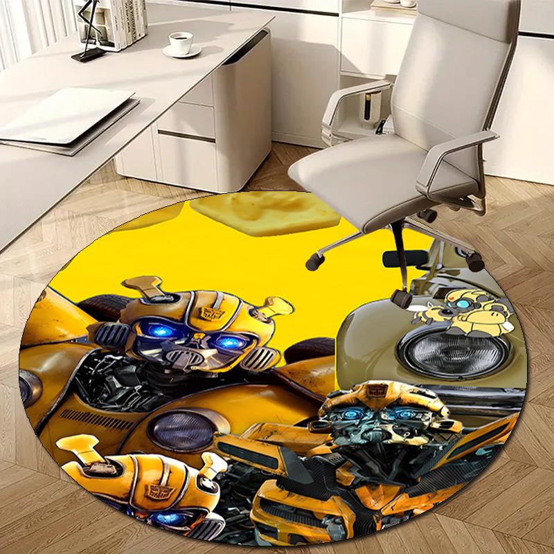 1pc Bumblebee1 Design Printed Area Round Carpet for Bedroom Living Room Home Decor Rugs Mat Non Slip Mat Rug for Bedside
