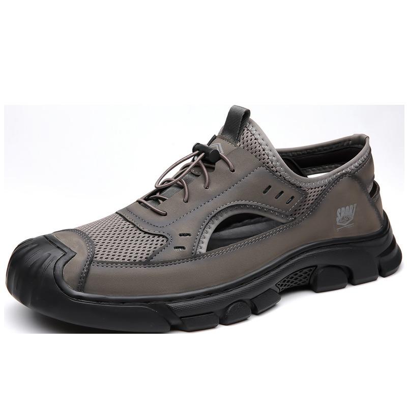 Men's Baotou Sandals Men's Trend Hollow Mesh Hollow Shoes Outdoor Non-slip Lightweight Sports Casual Breathable Beach Shoes