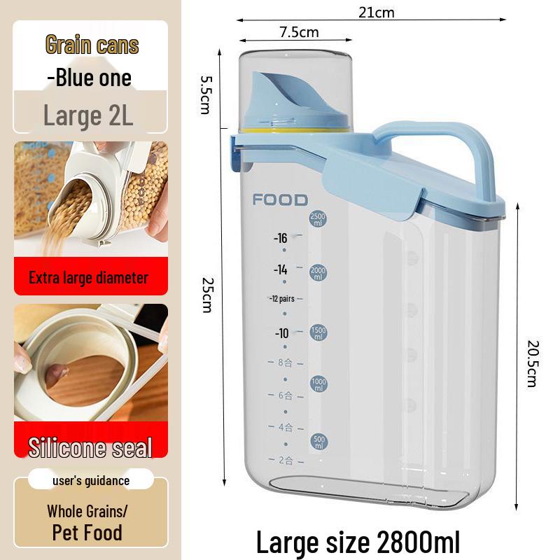Airtight Cereal and Grain Storage Canister with Lid
