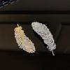 Feather Rhinestone-Inlaid Electroplated Hair Clip Simple Side Clip Korean Elegant Gift Fashion Duck Clip Light Luxury Outdoor