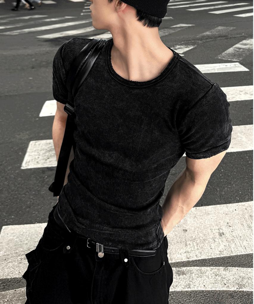 Siaosiko Pigment Round Muscle Fit Short Sleeve