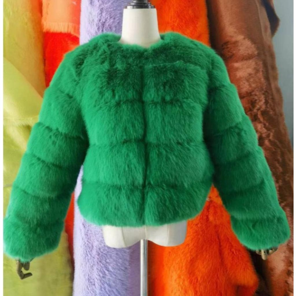 VAYLA Damenmode Kunstpelzmantel Super Heiß Herbst Winter Damen Kurze Kunstfuchs Fell Flauschige Jacke Hohe Qualität Top Damen Pelzmäntel