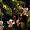 12Pcs Wooden Christmas Gingerbread Man Ornaments Xmas Tree Hanging Pendants  New Year Party Home Decoration Kids Diy Gift