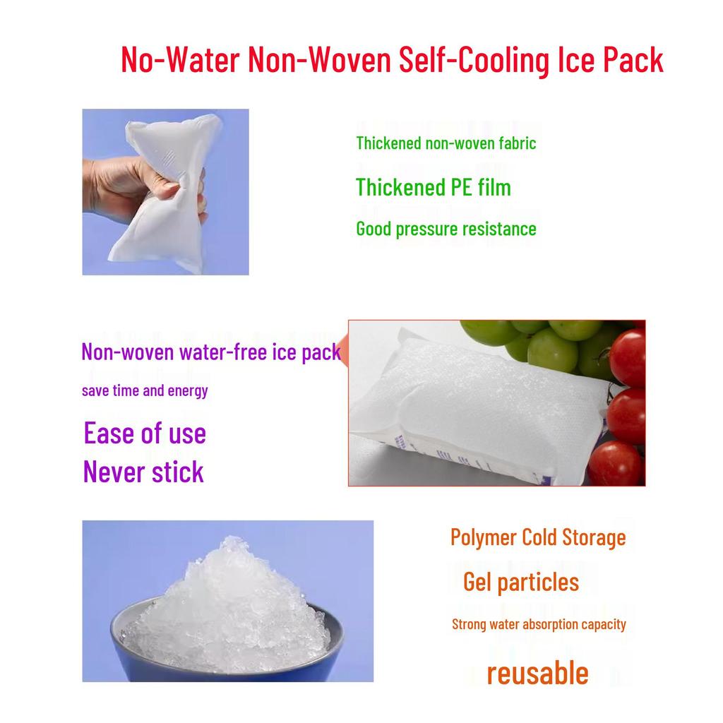 Portable Self-Priming Ice Pack: Disposable No-Water-Injection Cold Compress for Physical Cooling & Food Preservation