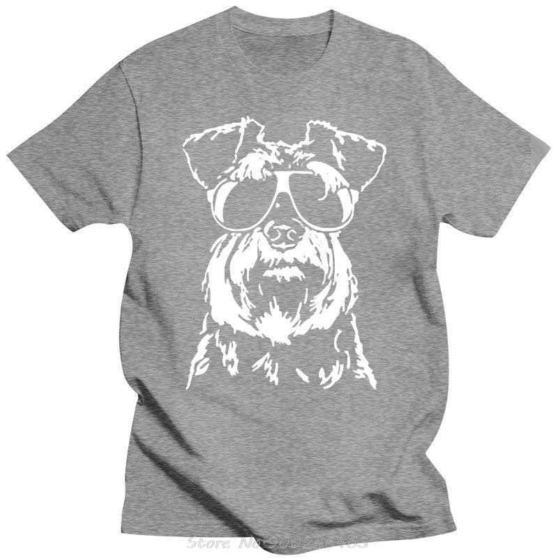 

Men Tshirt Miniature Schnauzer With Glasses Bandana Headband T Shirt Bandana Neck Warmer Women Men Tees Streetwear M