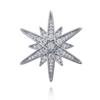 Luxury Six-Pointed Star Brooch for Men, Micro-Paved Zirconia Lapel Pin, Premium High-End Accessory