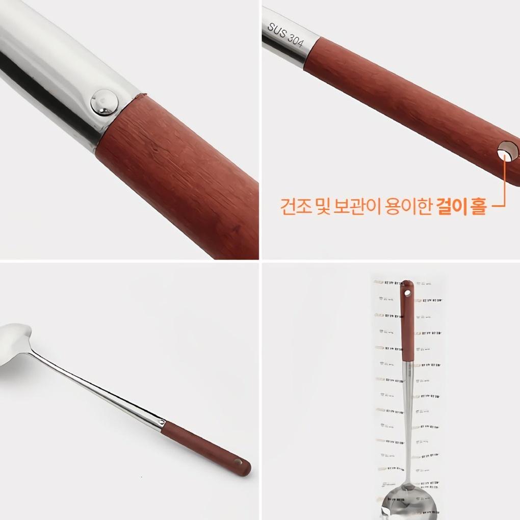 Kitchen Long Handle Ladle Wood Handle Cooking Spoon