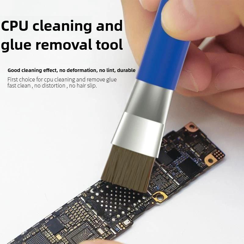 Perie sigură Placă de bază antistatică Perie de curățare PCB pentru Kit de instrumente de reparare a telefonului mobil Confort cu cap dublu