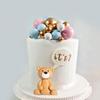 22pcs Brown Bear Foam Balls Gender Reveal Cake Toppers for Birthday Baby Shower Party Decorations (Pink Blue)