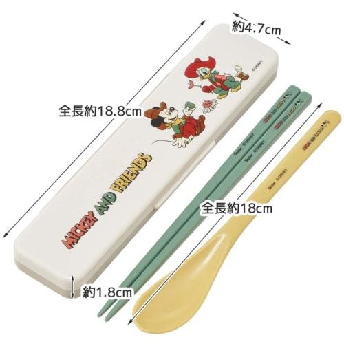 Skater Chopstick Spoon Combination Set 18cm Antibacterial Treated Lunch Box for Adults Comes with Silicone Cushion and Doesn't Make a Sound Made in Ja